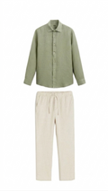 Linen Button-Up and Drawstring Pant Set